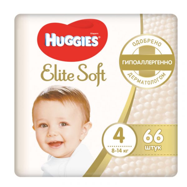 Подгузники Huggies Elite soft, 4, 66 шт