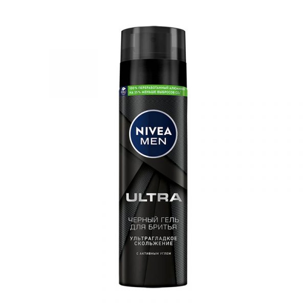 Гель для бритья Nivea Men Ultra «Черный», с активным углем, 200 мл