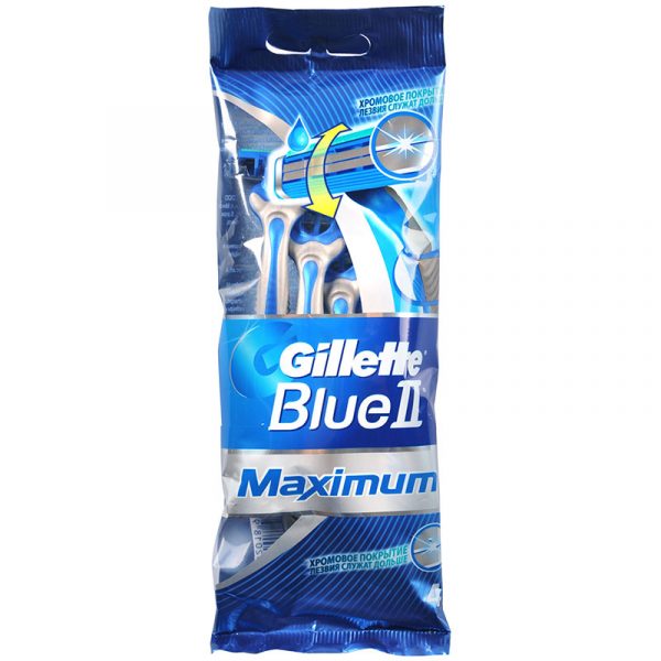 Бритвенный станок Gillette Blue ii maximum унисекс, 4 шт