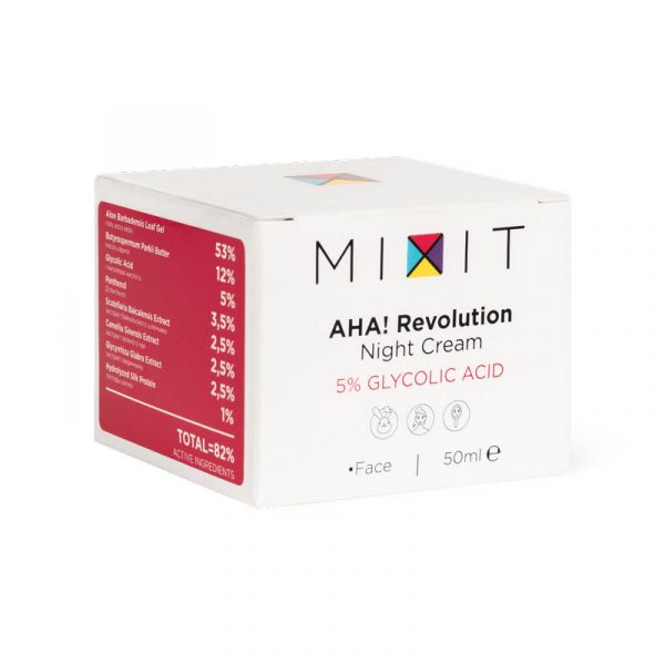 Крем для лица MIXIT AHA Revolution, ночной, 5% glycolic acid, 50мл