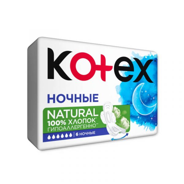 Прокладки Kotex Natural Night, 6 шт