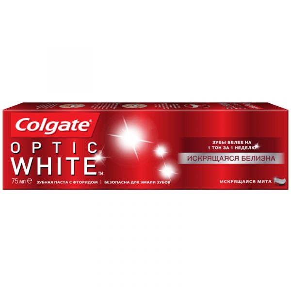 Зубная паста Colgate Optic white фтор/мята отбеливание, 110 г