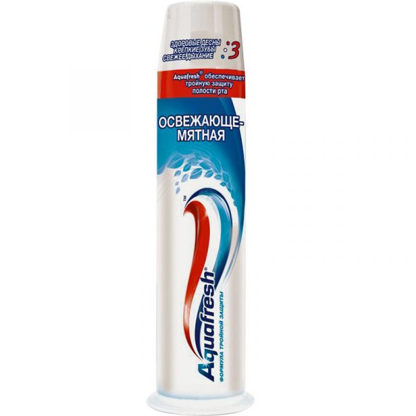 Зубная паста Aquafresh «Освежающе-мятная» тройная защита полости рта, 100мл