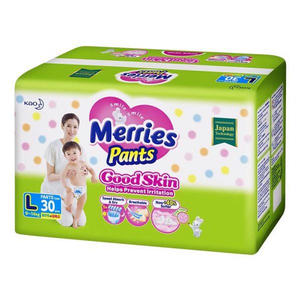 Трусики-подгузники для детей Merries L, 30шт