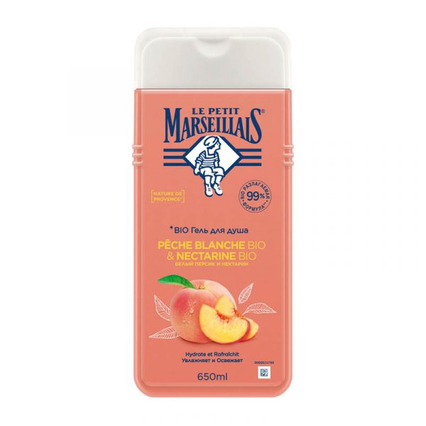 Гель для душа Le Petit Marseillais® BIO «Белый персик и нектарин», 650 мл
