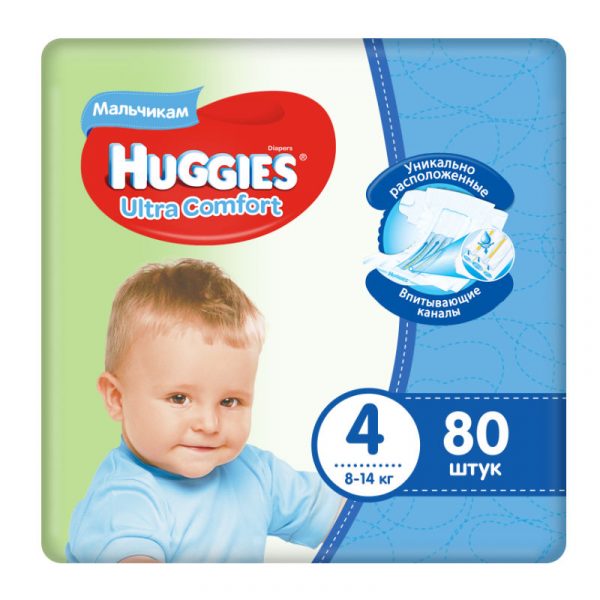 Подгузники Huggies Ultra comfort, 4, 80 шт