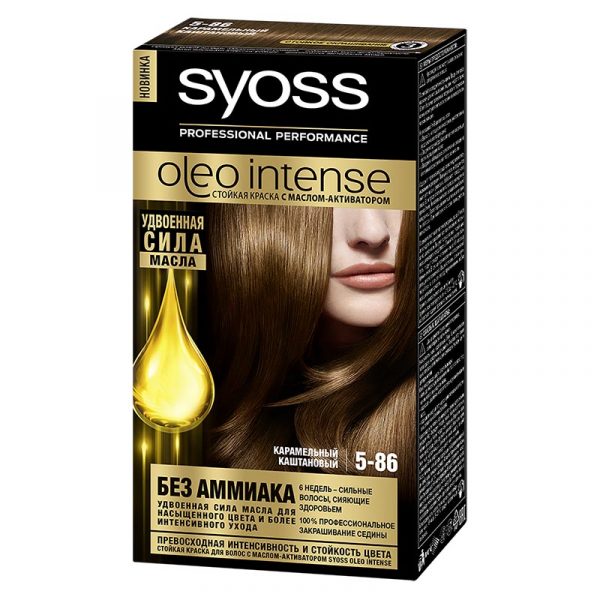 Краска для волос Syoss Oleo intense 5-86 карамельный каштановый