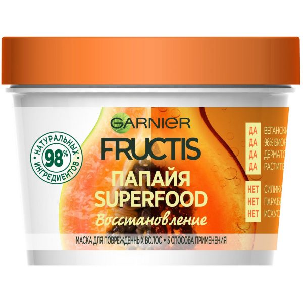 Маска Fructis Superfood 3 в 1 «Папайя», 390 мл