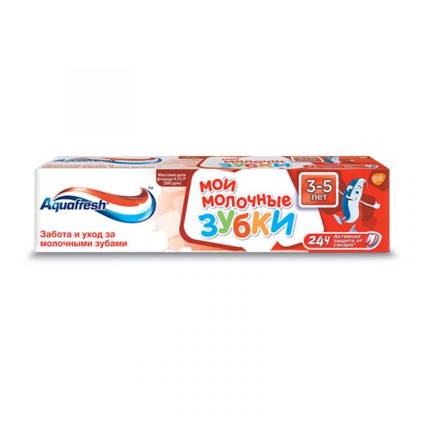 Зубная паста Aquafresh «Мои молочные зубки» от 3 до 5 лет, для защиты от кариеса, 50 мл