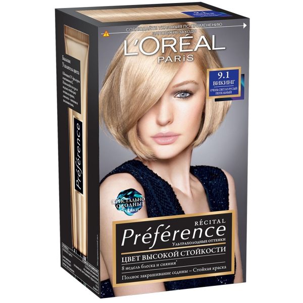Стойкая краска для волос L'Oreal Paris «Preference», оттенок 9.1, Викинг